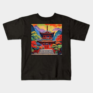 fauvsim art pagoda japan Kids T-Shirt